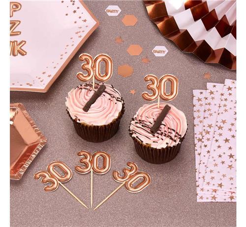 PIKERY TOPPERY NA TORT KARTECZKI NA PIKU 30 URODZINY-20 SZTUK-3659 Marka inna