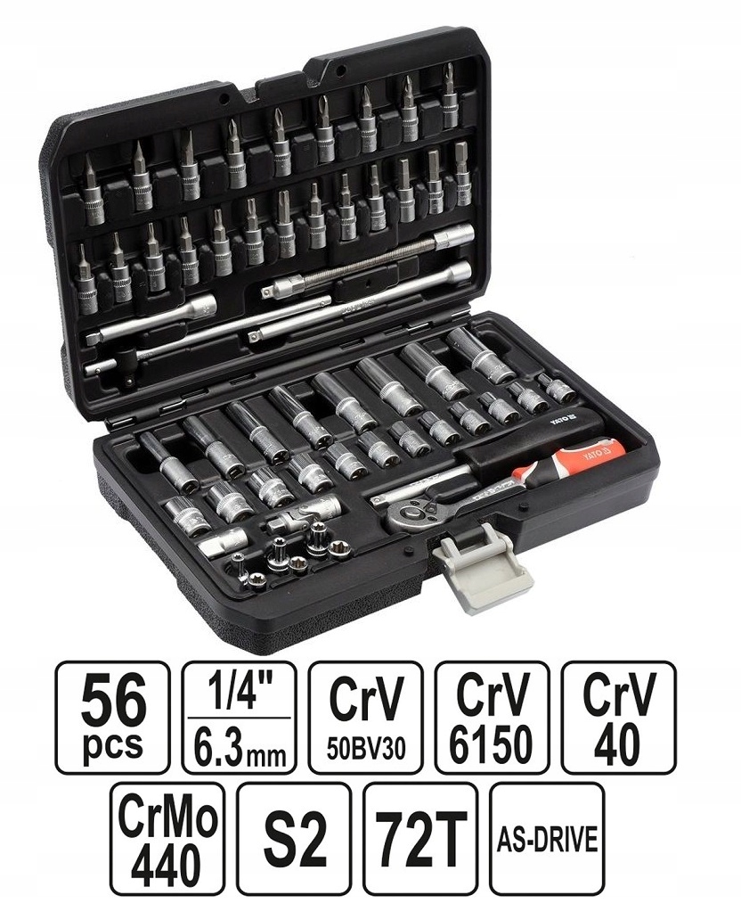 YATO KLUCZY NASADOWYCH TORX HEX 1 4 56 el YT 14501 Producent code YT 14501