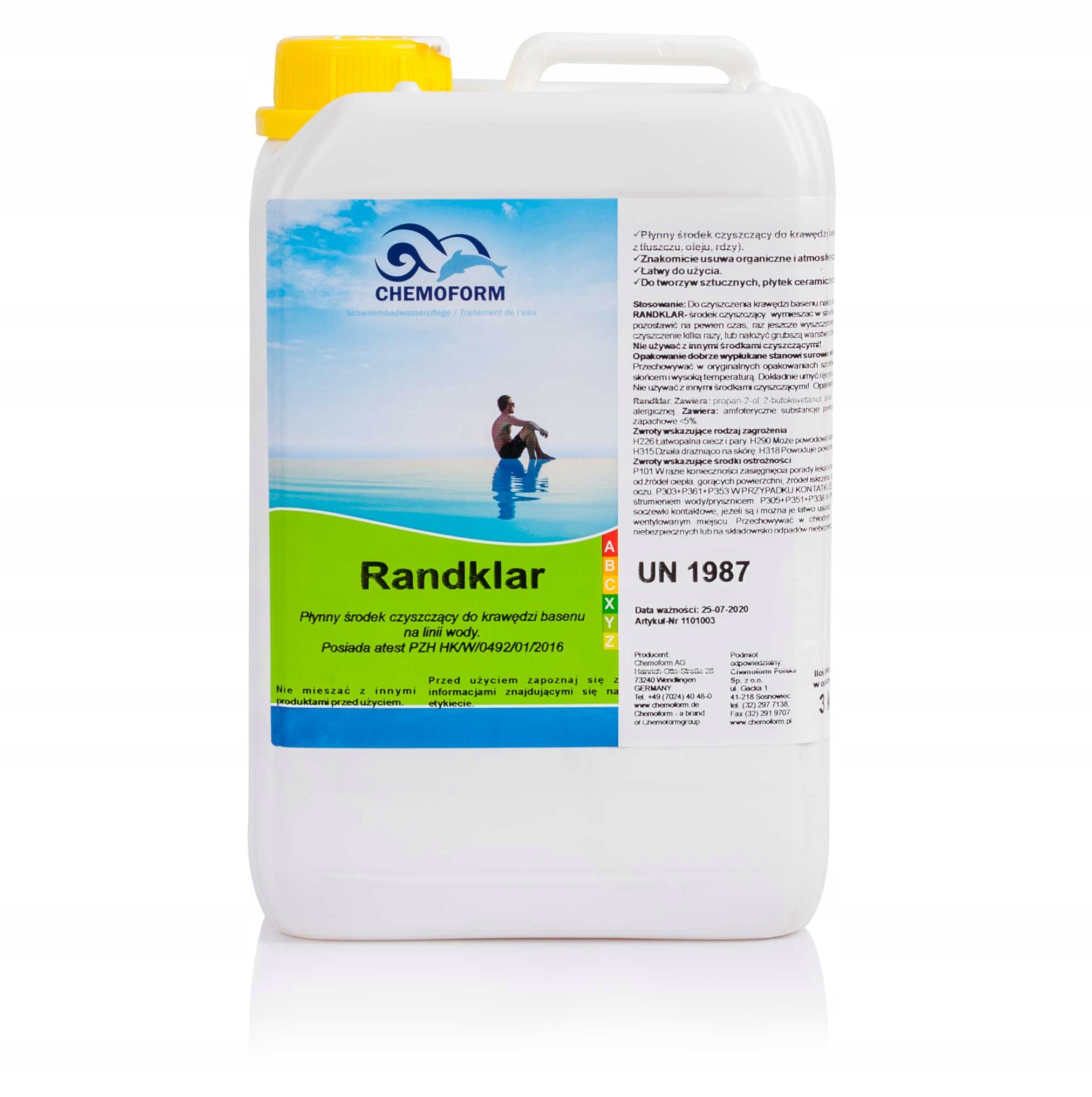 

Do Mycia Czyszczenia Basenów Randklar Chemoform 3L