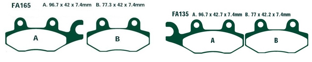 FA135TT FA165TT - ПЕРЕДНИЕ КОЛОДКИ KAWASAKI KRF KVF 650 750 ГРУБАЯ СИЛА
