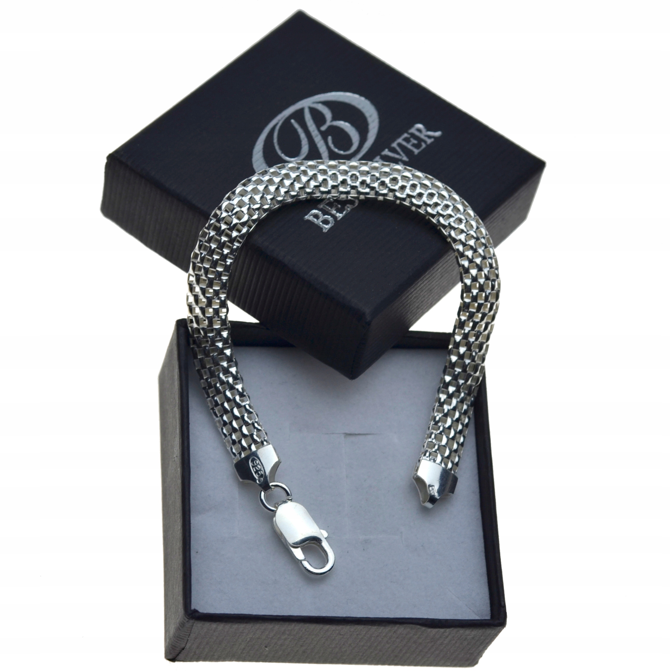 

Bransoletka Srebrna Tub 8MM 19CM Damska Włoska 925