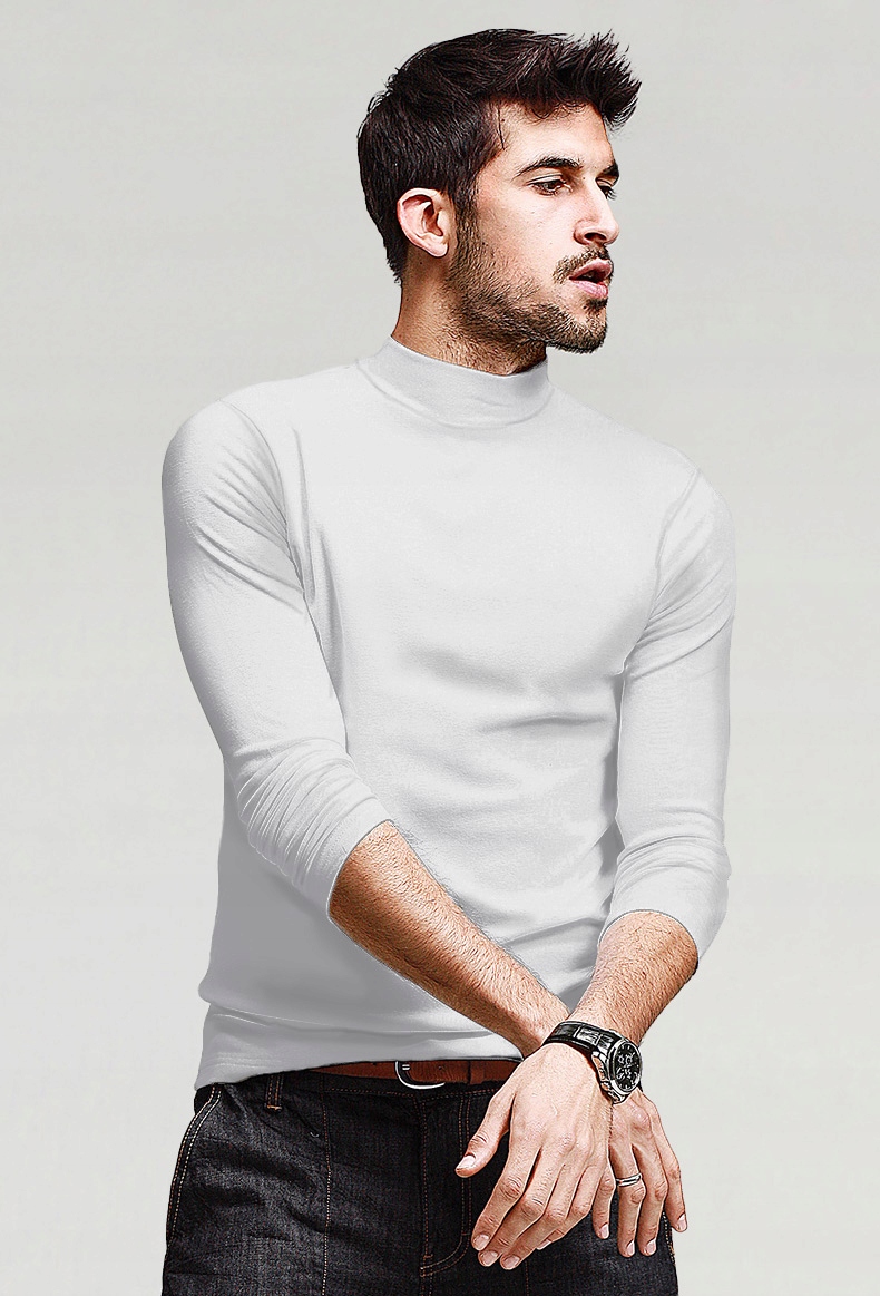 Elegancki półgolf sweter męski golf WXM 4XL biały Marka inna