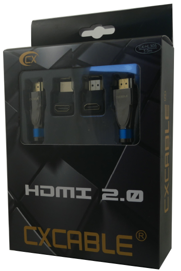 KABEL HDMI 2.0 CX-HL305 UHD 4K HDR 5m + Adaptery Cable Length 5 m