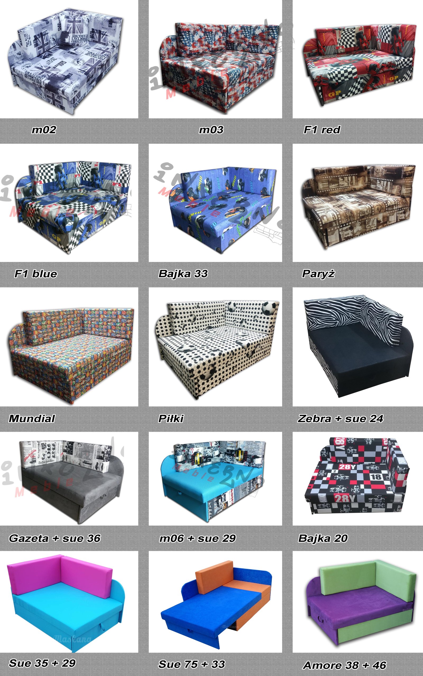 Narożnik dziecięcy, łóżko, KUBUŚ, dużo WZORÓW! Kolekcja KUBUŚ