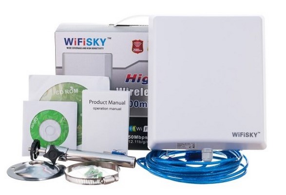 Aktivní Anténa WiFi Sky 5 m Usb Internet 10 km 2 Roky