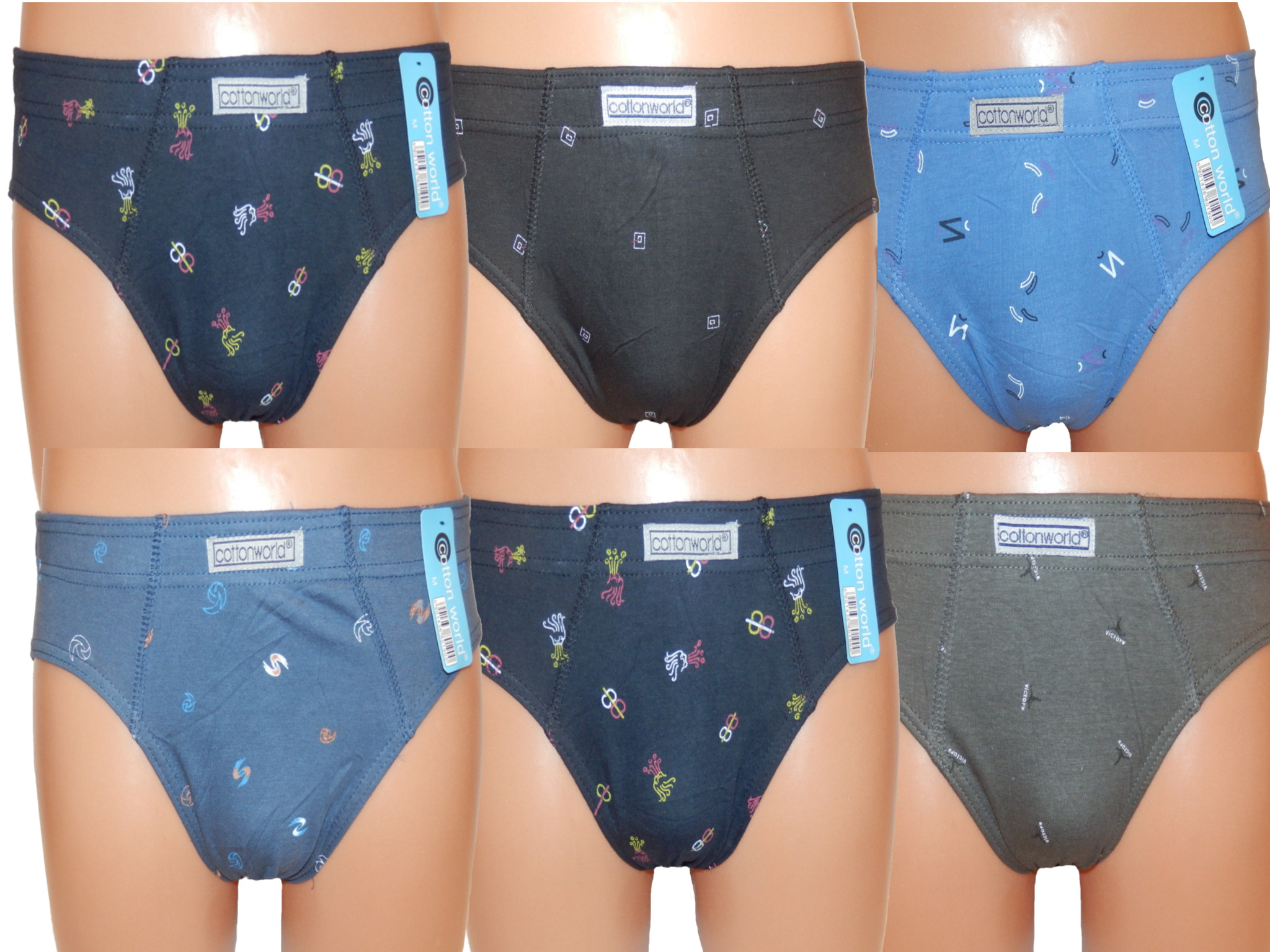 

Slipy majtki męskie Cotton World Pakiet 6 sztuk L