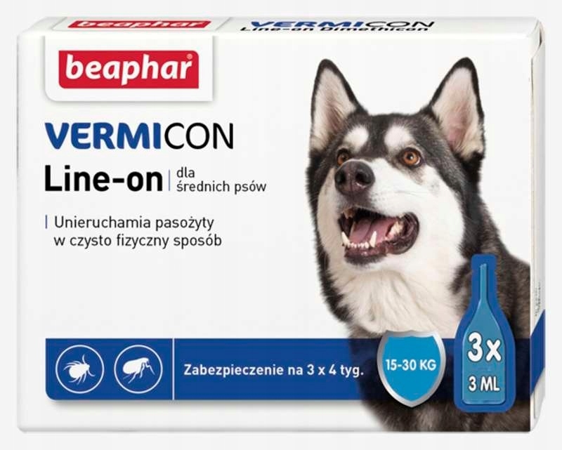 

Vermicon Beaphar pchły kleszcze pies 15 -30 kg