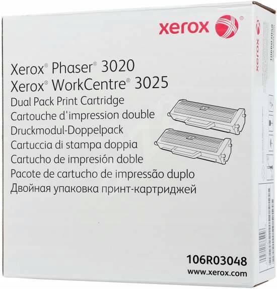 

2x toner org. Xerox 106R02773 3020 3025 106R03048