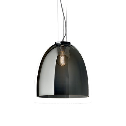 Závěsná lampa Ideal Lux Eva fume SP1 small, kouřové sklo, závěsný lustr