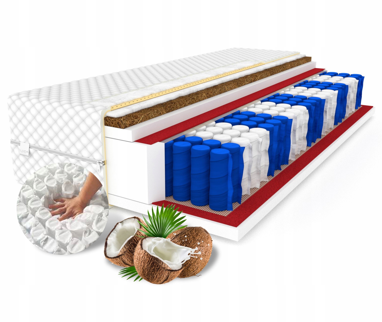 Materac 140x200 Kokos DAKOTA MAX Premium - 24 cm Marka LUCA