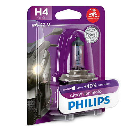 

Philips Żarówka CityVision Moto H4 +40% światła