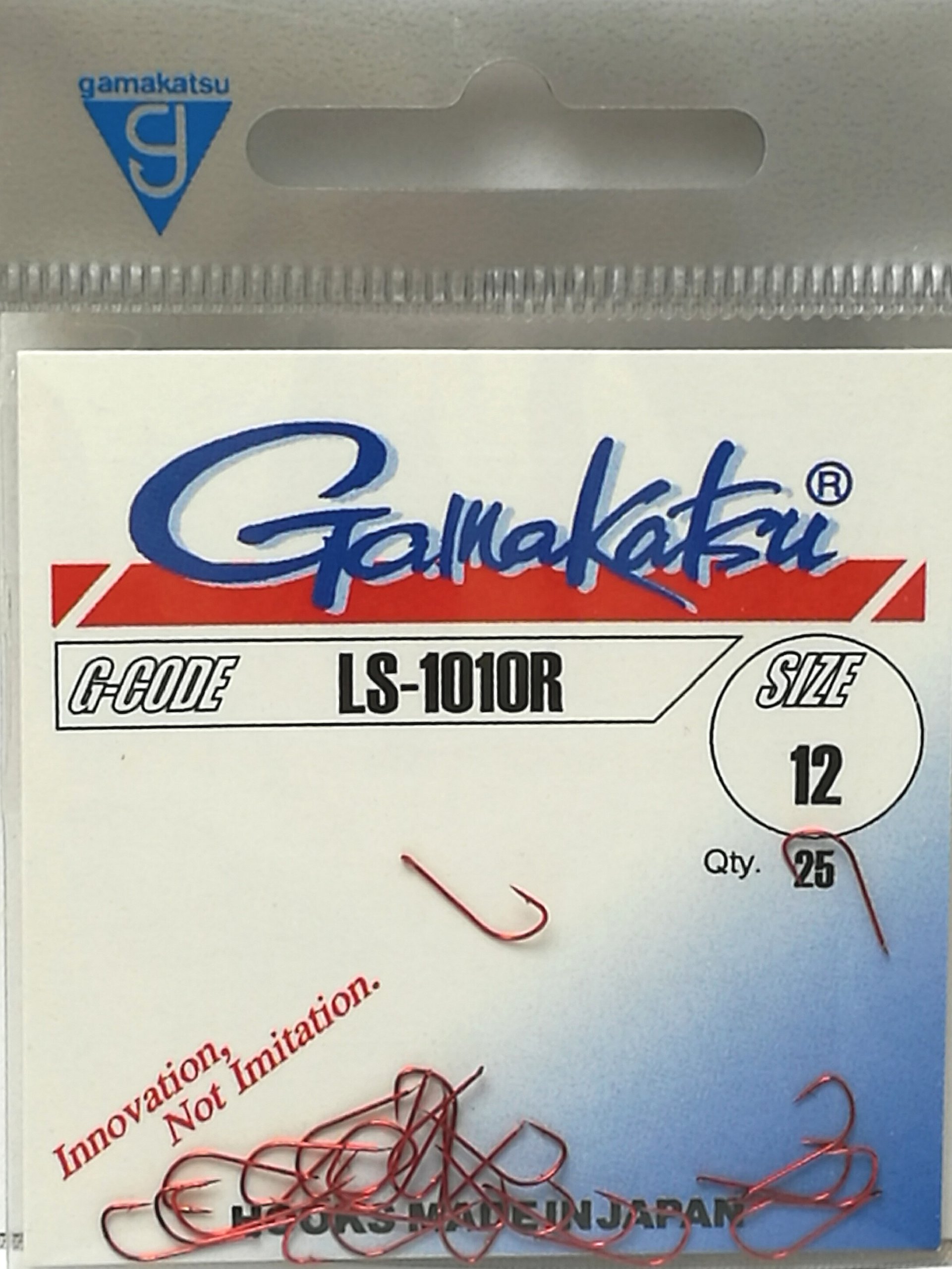 Gamakatsu Haczyki 1010R Japońskie Czerwone 25 sztuk Rozmiar 6