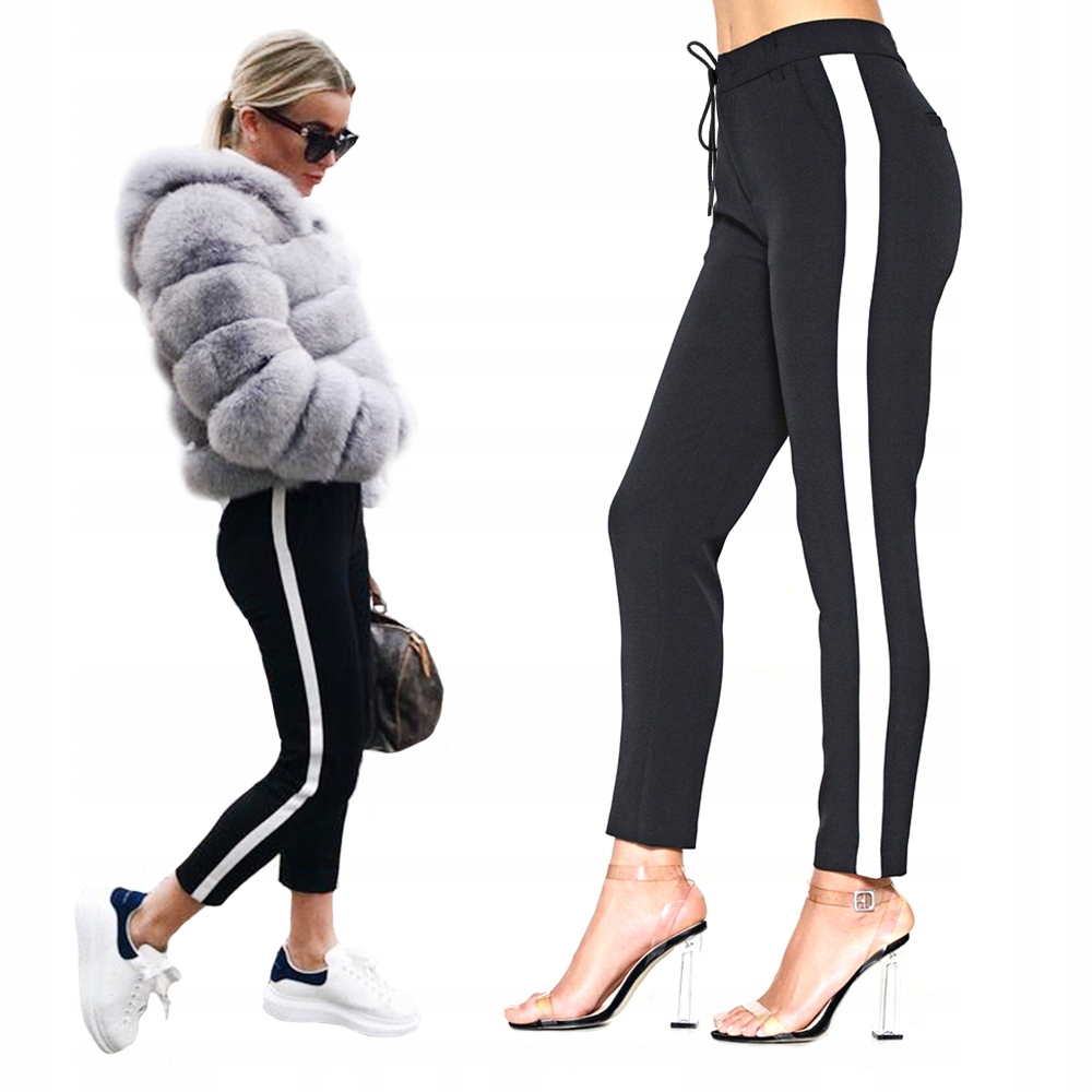 

Spodnie Dresowe Lampasy Jogger Damskie Lampas