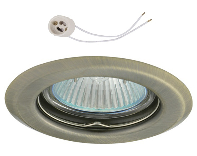 

Oprawa halogenowa do Led GU10 na 230V CT14 patyna