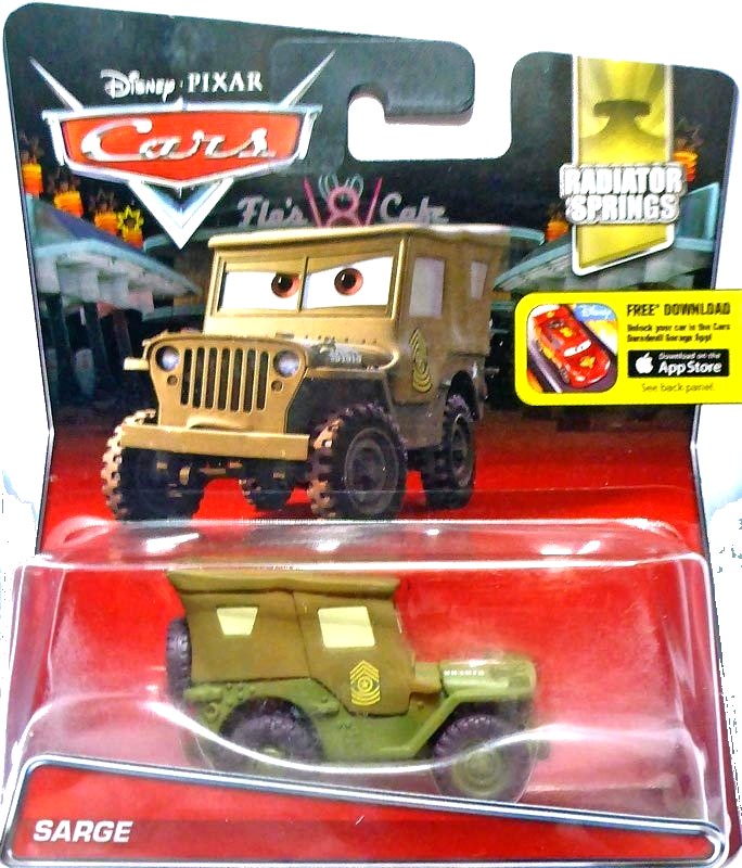 

Sierżant Kamasz Sarge Jeep Auta Cars 1:55 Mattel