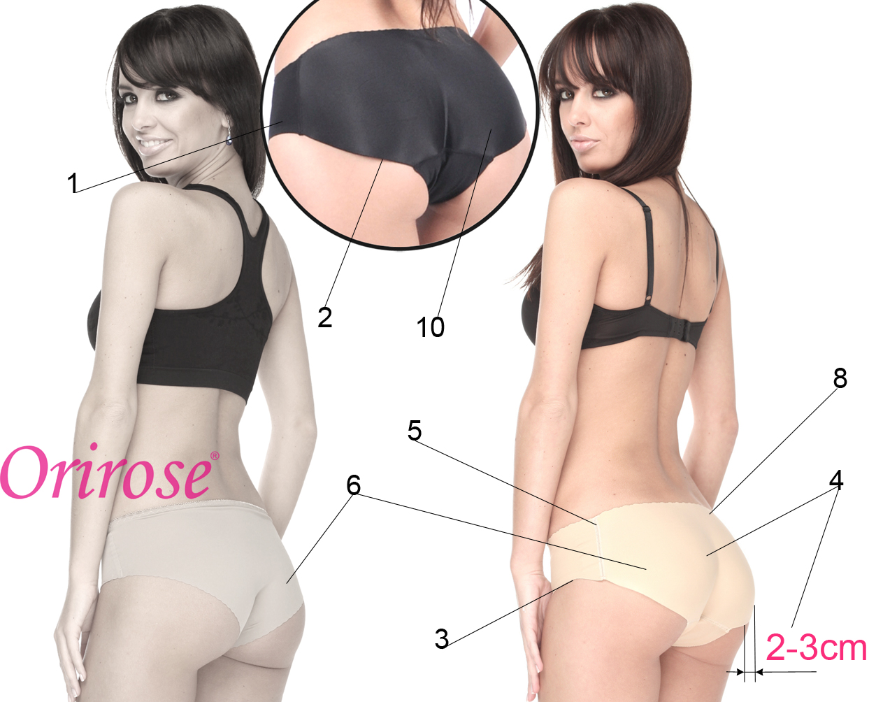 MAJTKI PUSH UP BRAZYLIJSKIE POŚLADKI MODELUJĄCE L Rozmiar L