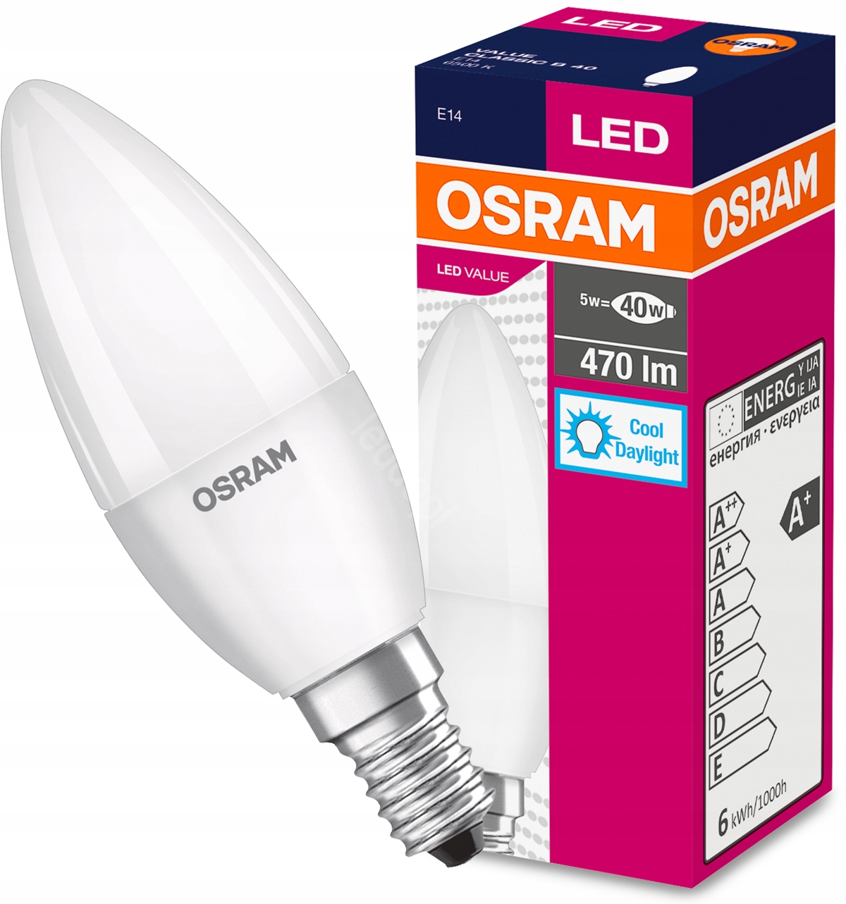 

Żarówka Led Świeca E14 5,7W 40W 470lm 6500K Osram