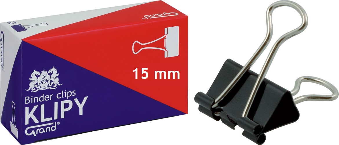 

Klipy biurowe klip biurowy klipsy 15mm 12szt