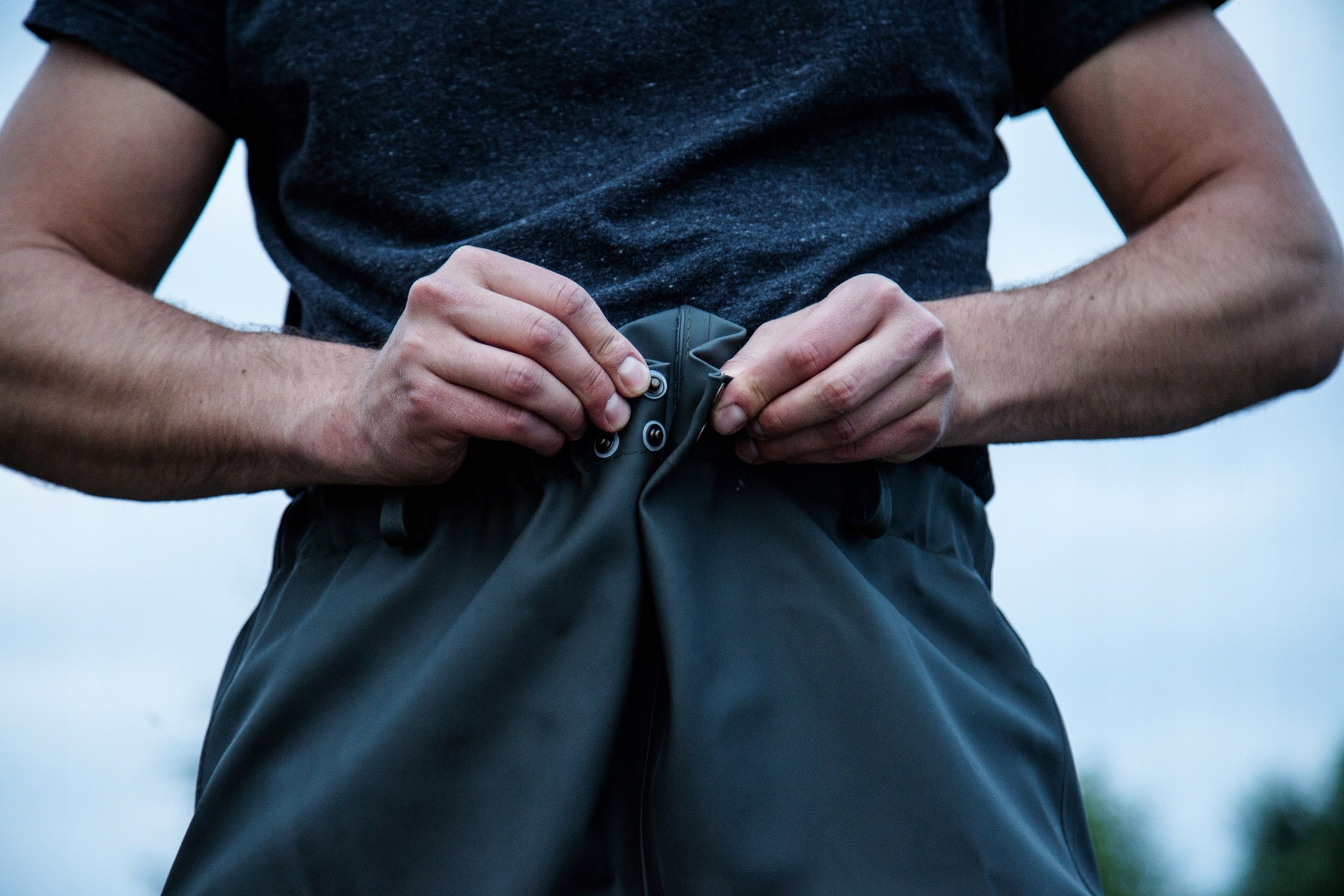 Spodnie Wodery Wędkarskie z wgrzanym kaloszem PROS Model SP03 Zielone