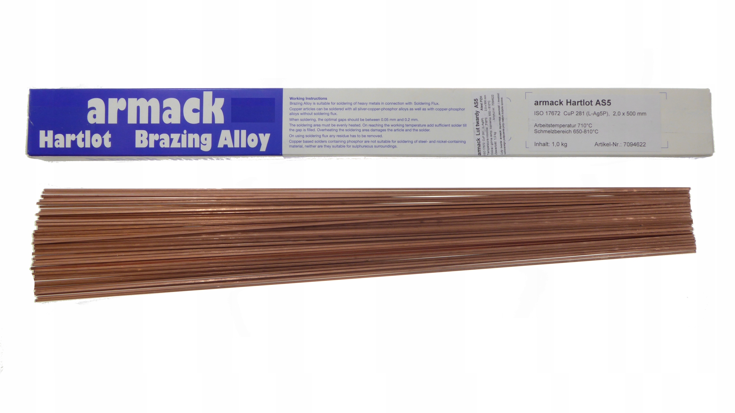 Lut twardy Ag5P 2mm Amasan 1 kg Chłodnictwo Armack
