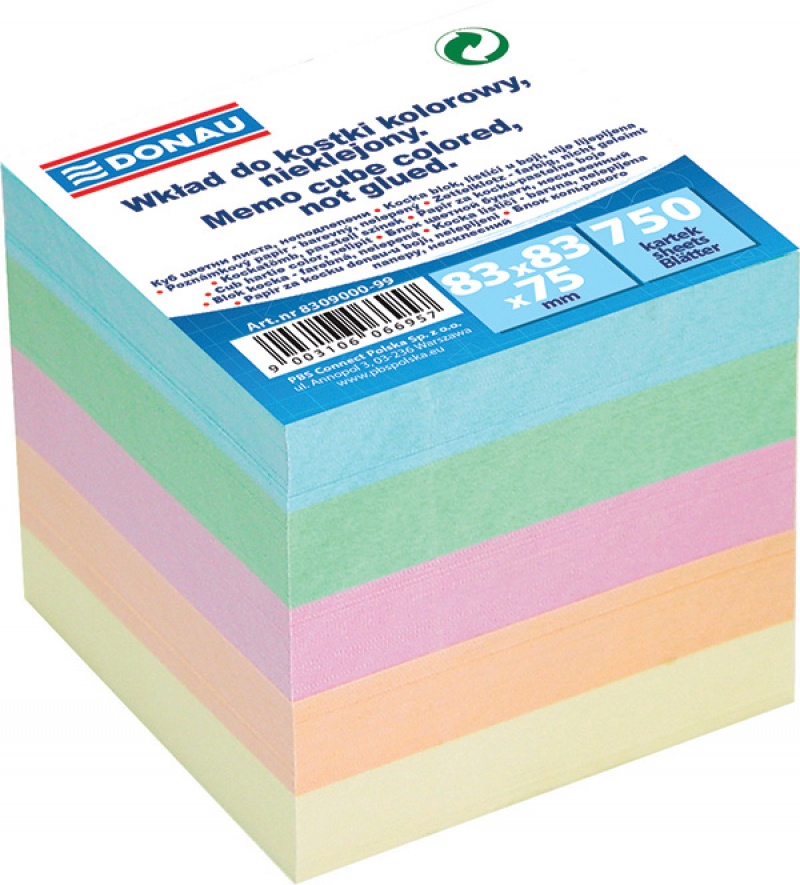 

Kostka Notes Nieklejona Donau 83x83 MIX Kolorów
