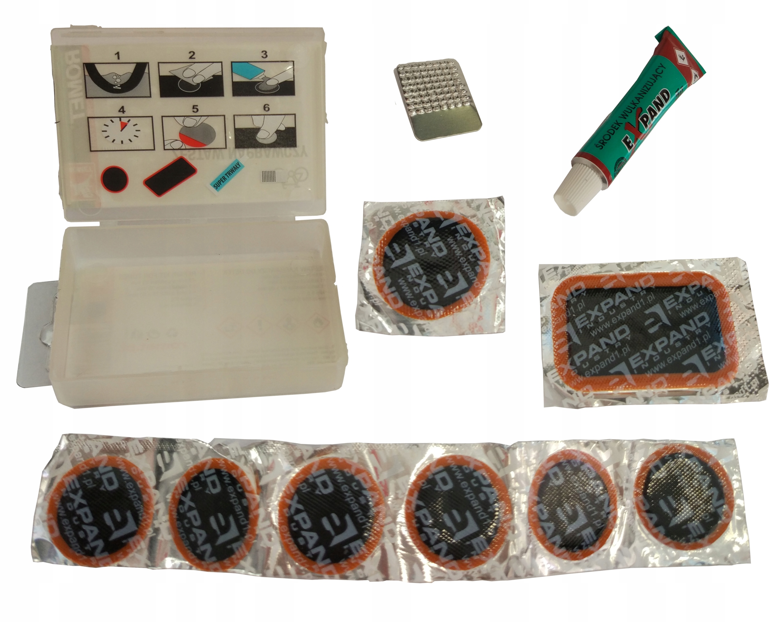 

Zestaw Naprawczy Romet Łatki Klej Papier Ścierny