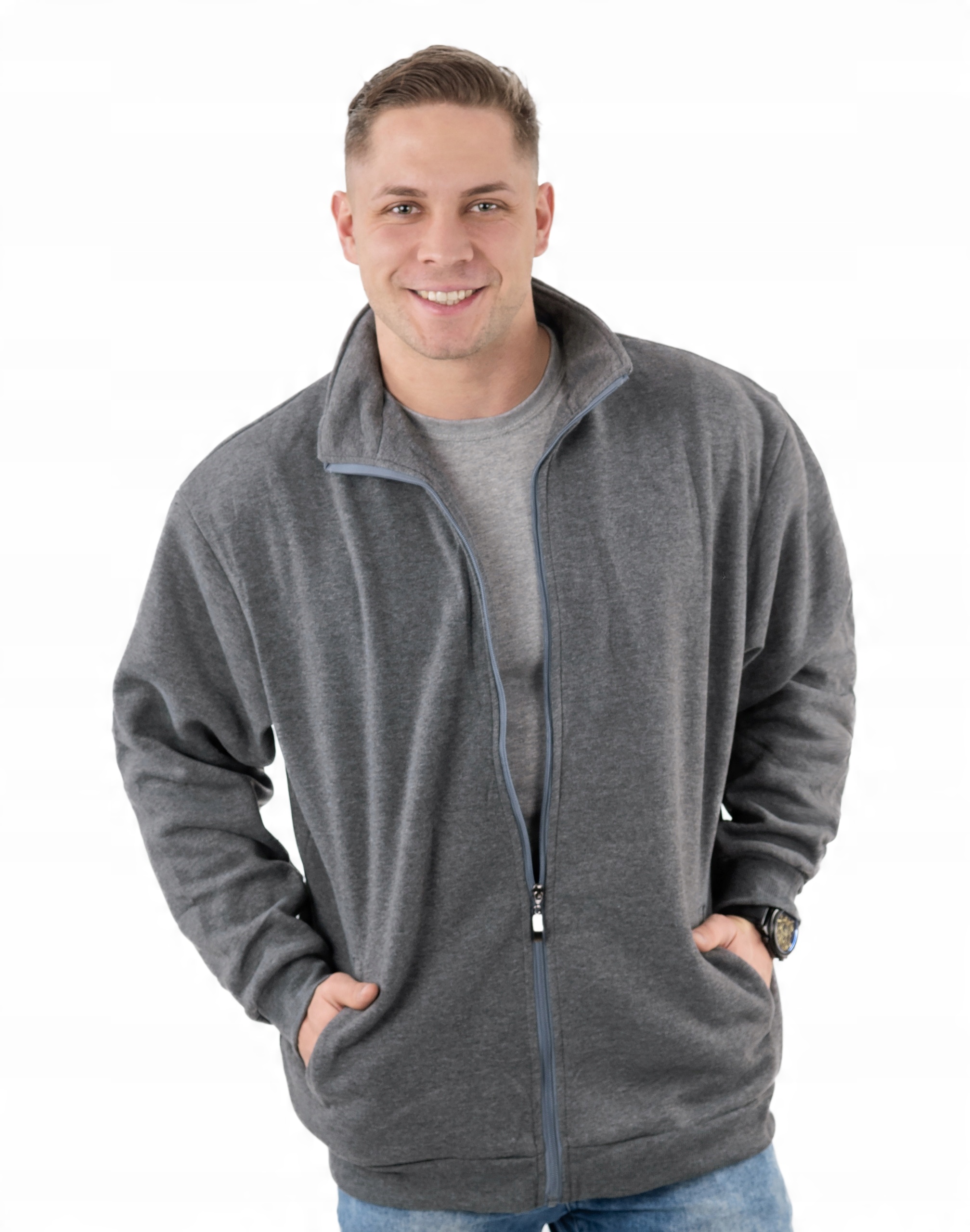 

Duża Bluza Męska Bawełniana Rozsuwana 2316-01 5XL