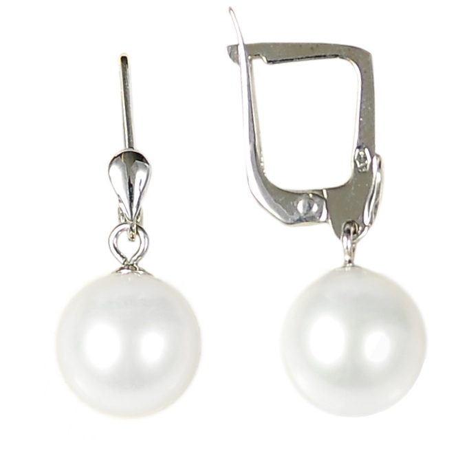 Taktní Zlaté Náušnice S Perlami, Bílé Perly