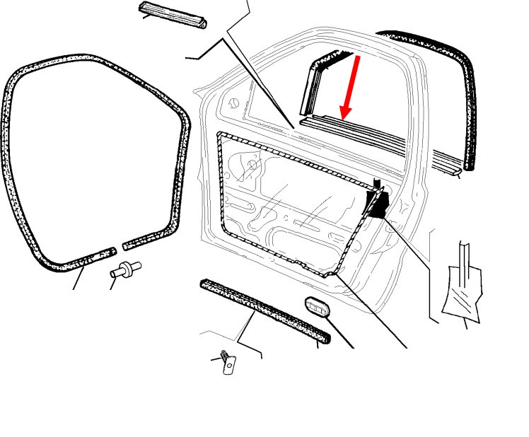 USZCZELKA SZYBY DRZWI LEWA ZEWNĘTRZNA FIAT PALIO