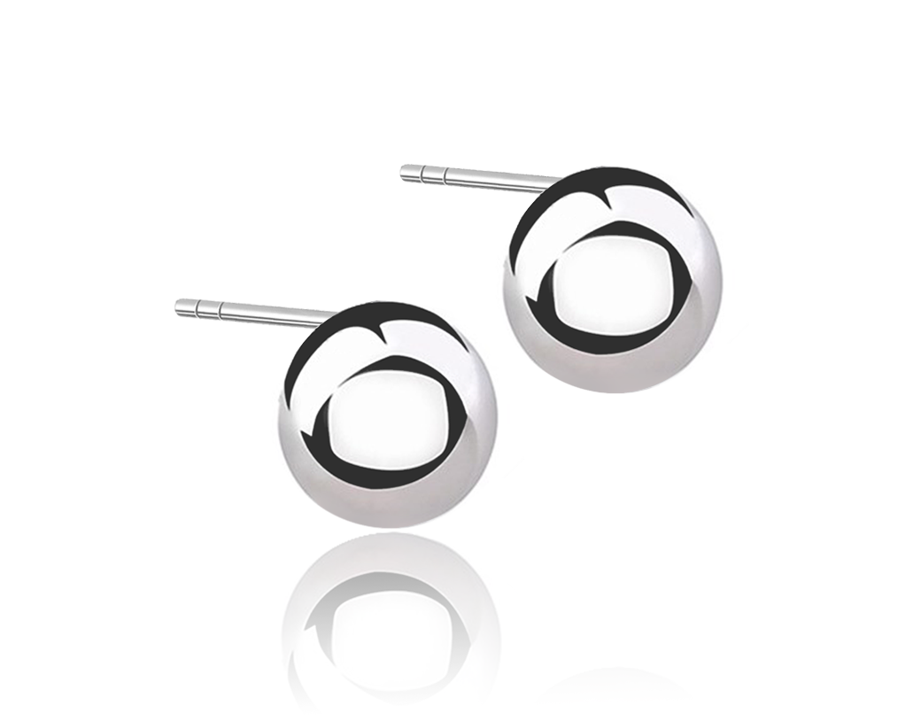 

Srebrne Kolczyki Półkule Kulki 15mm Sztyft 925