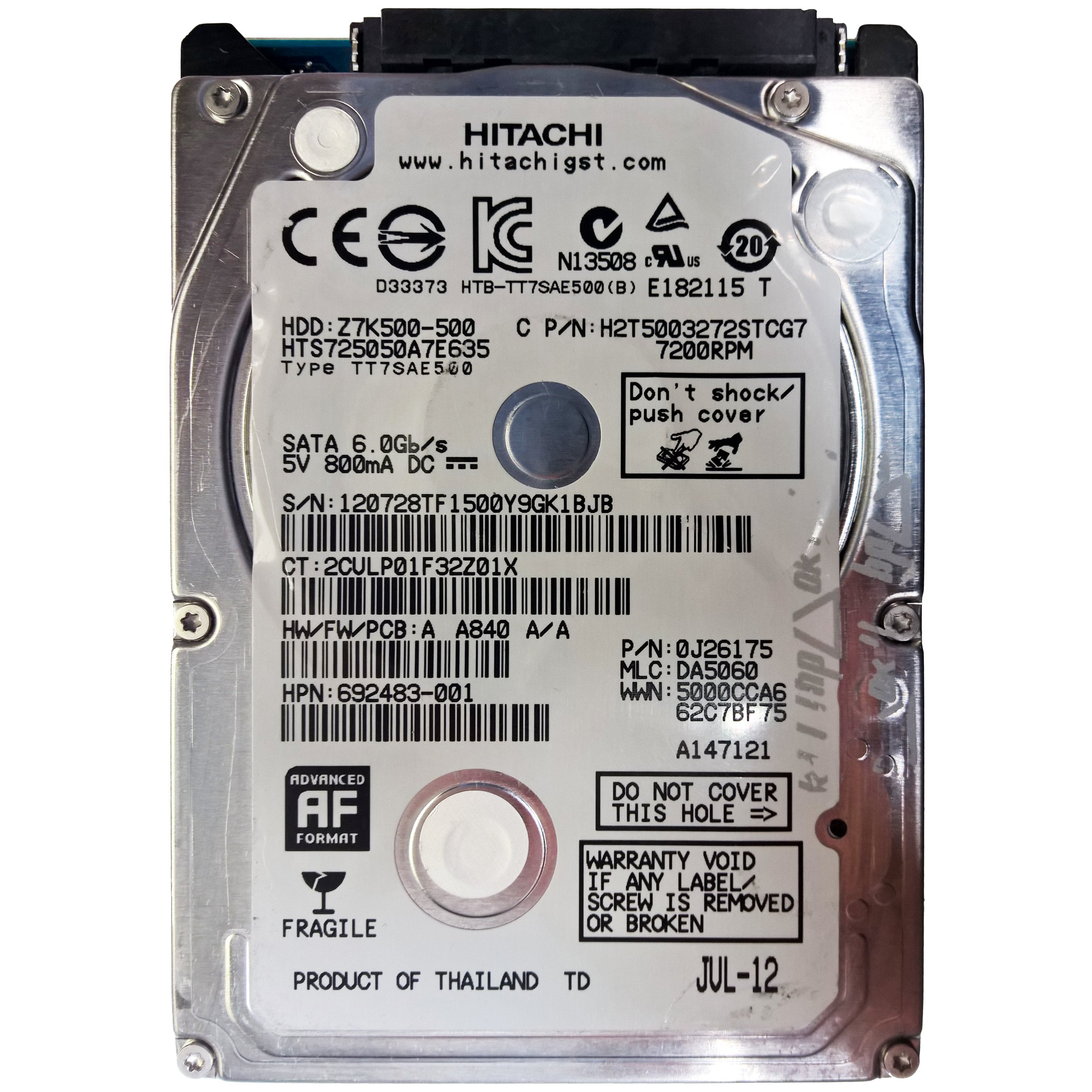 HGST HTS725050A7E635 | PN 0J26175 | darca SbH