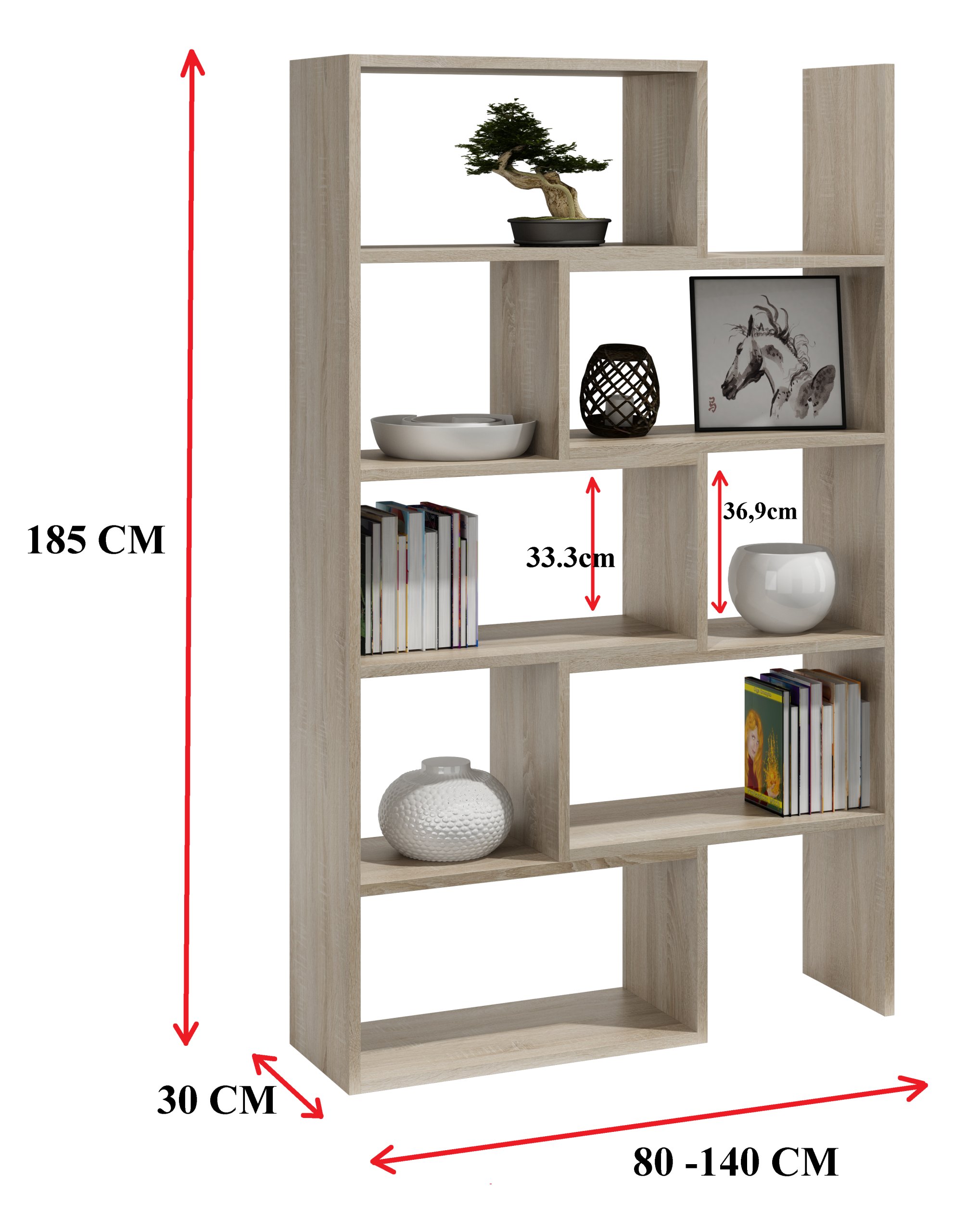 REGAŁ R2 ROZSUWANY ROZKŁADANY NOWOCZESNY SONOMA Marka Arław