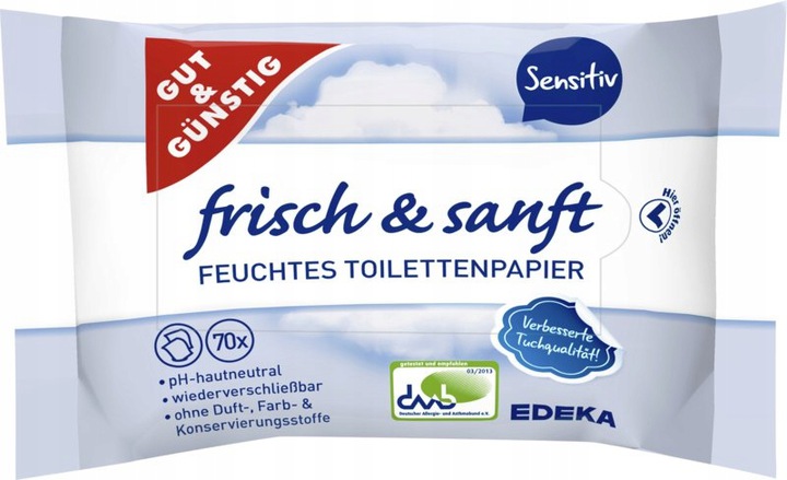 

G&g chusteczki toaletowe sensitiv 70szt De