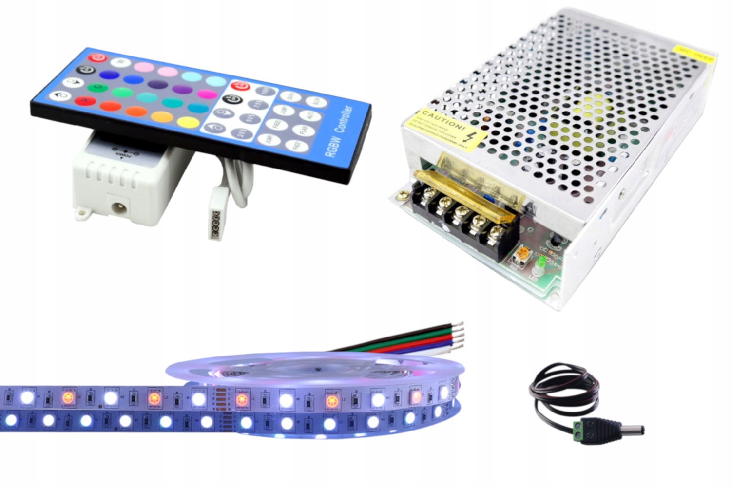 Set Led pásek 300 Smd Rgbw 5050 dálkový ovladač 10 m