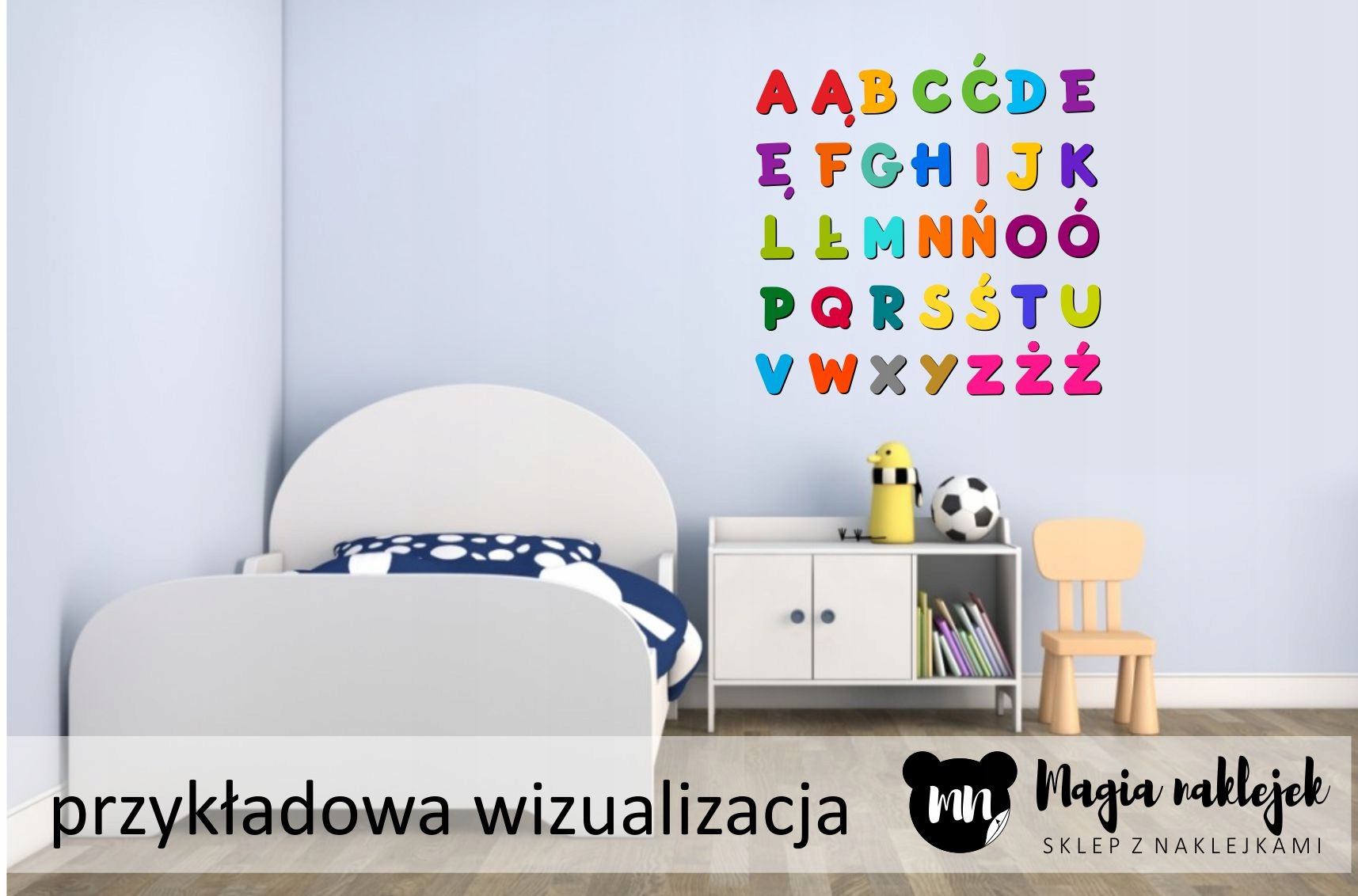 Naklejki na ścianę ALFABET dla dzieci abecadło 5 Bohater brak