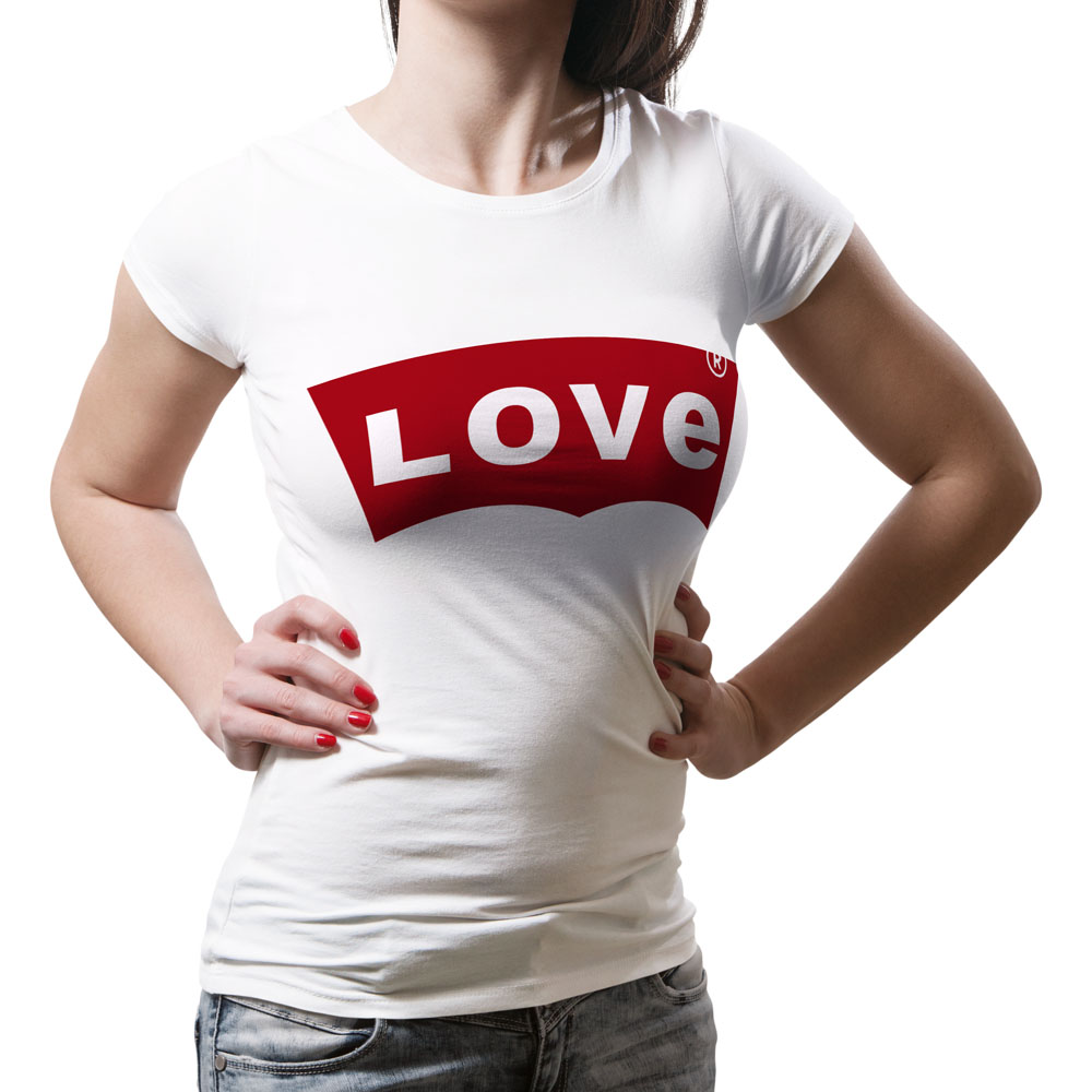 

T-shirt damski z napisem Love nowość Hit r. S