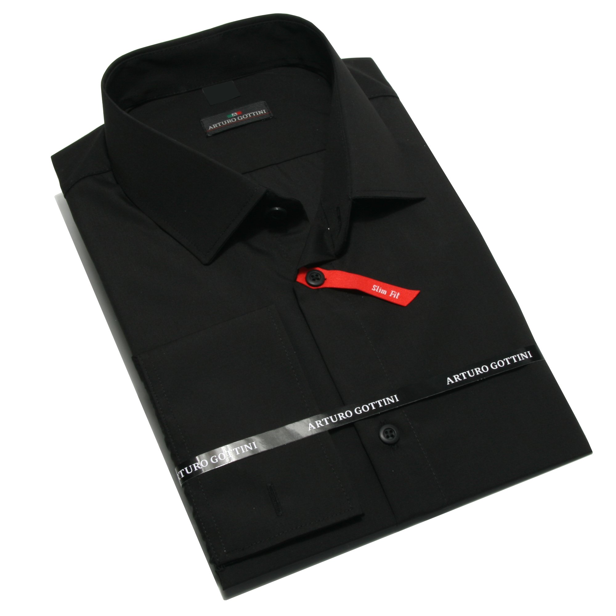 

Koszula Czarna Gładka 45/46 164-170 Slim Fit