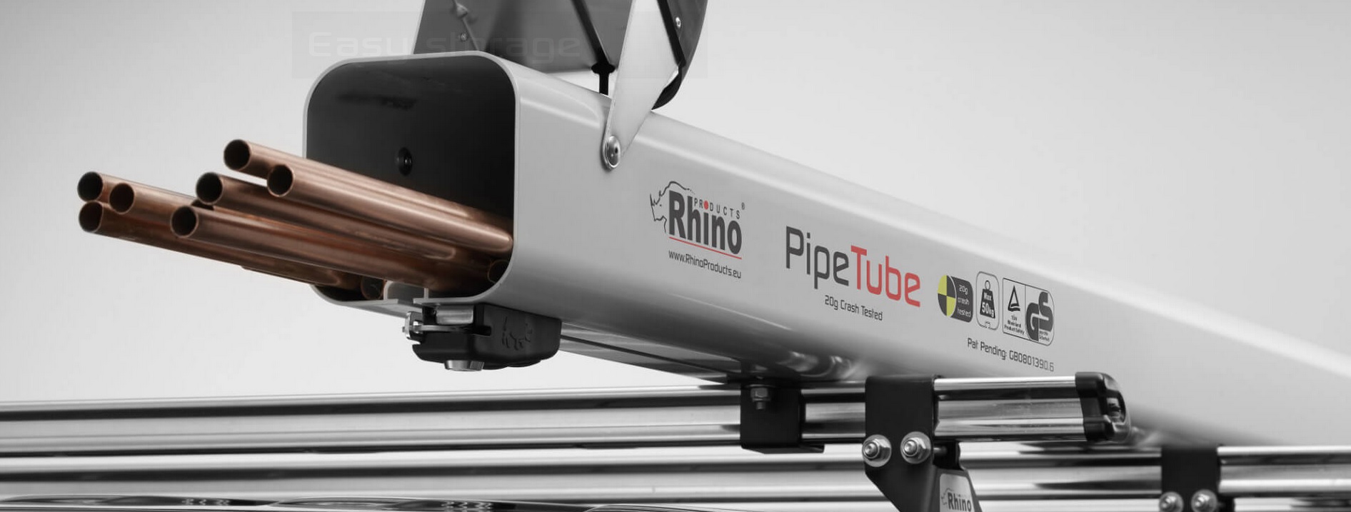 Bagaznik dachowy Tuba Box na rury i drazki 3m Rhin Opening bilateral