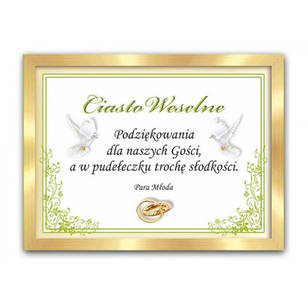 

Naklejki,Nalepki na opakowanie Ciasto Ślub - EC366