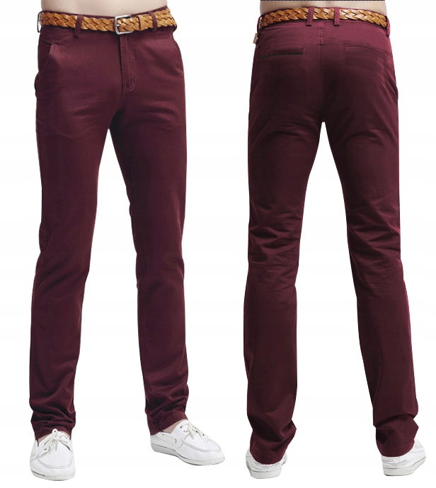 

Spodnie Męskie Bawełniane Chinosy 005 84 cm burgun