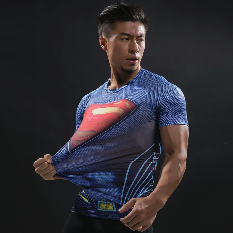 Koszulka termoaktywna siłownia Superman Avengers L Rękaw krótki rękaw