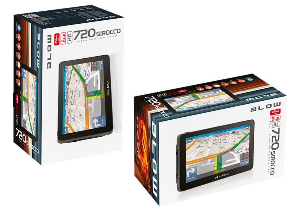 NAWIGACJA BLOW GPS720 7 CALI DOŻYWOTNIO MAPY EU PL Złącza czytnik kart pamięci USB wyjście słuchawkowe wejście AV