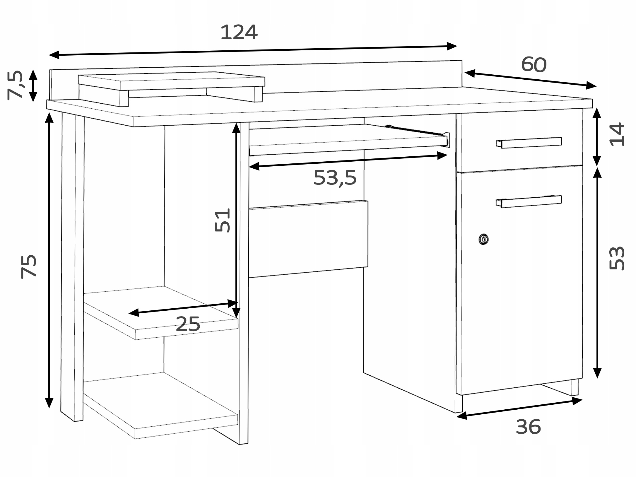 Компьютерный стол CLP 135 см