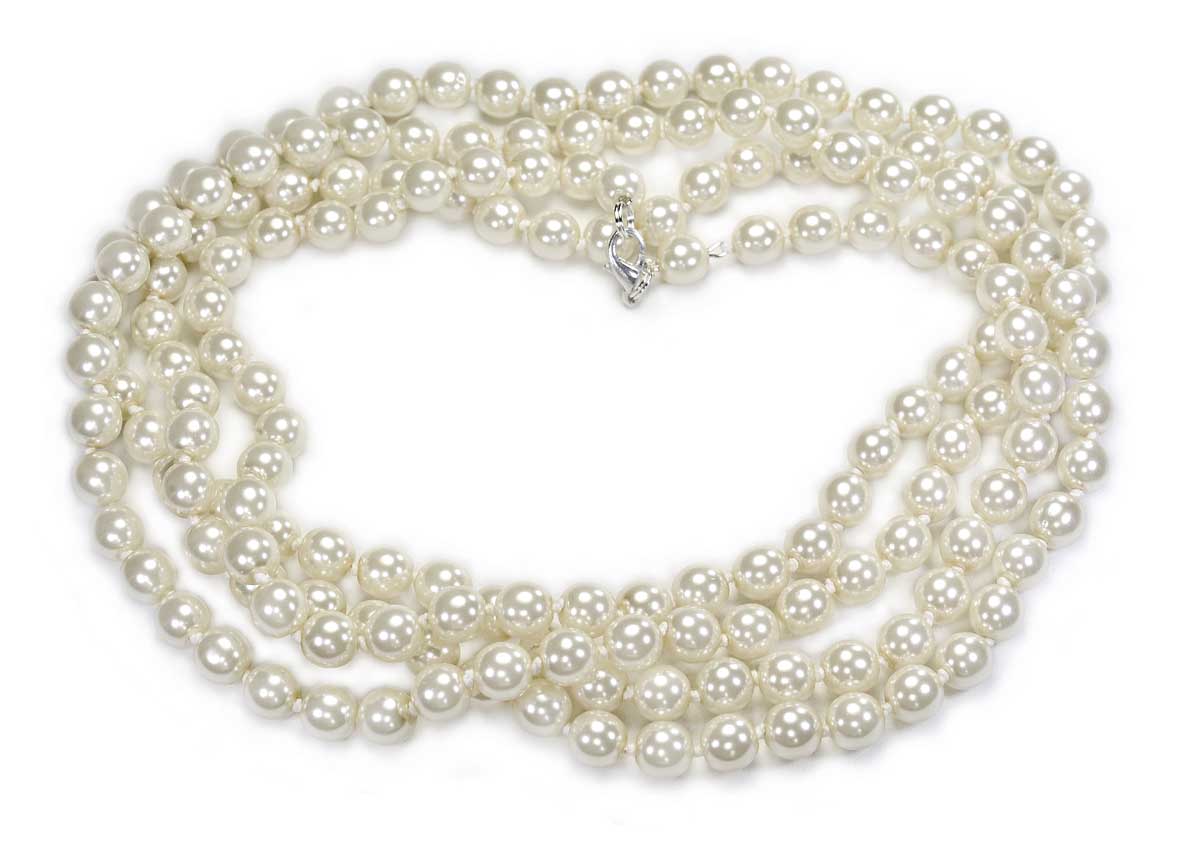 

Naszyjnik Kremowy bardzo długi Jablonex wiązany