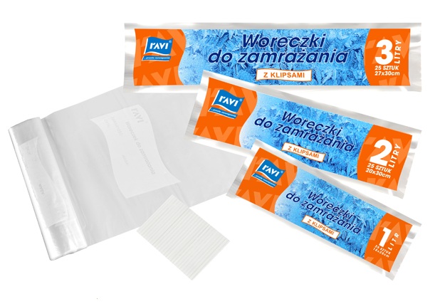 

Woreczki Torebki Do Zamrażania Z Klipsami 1L