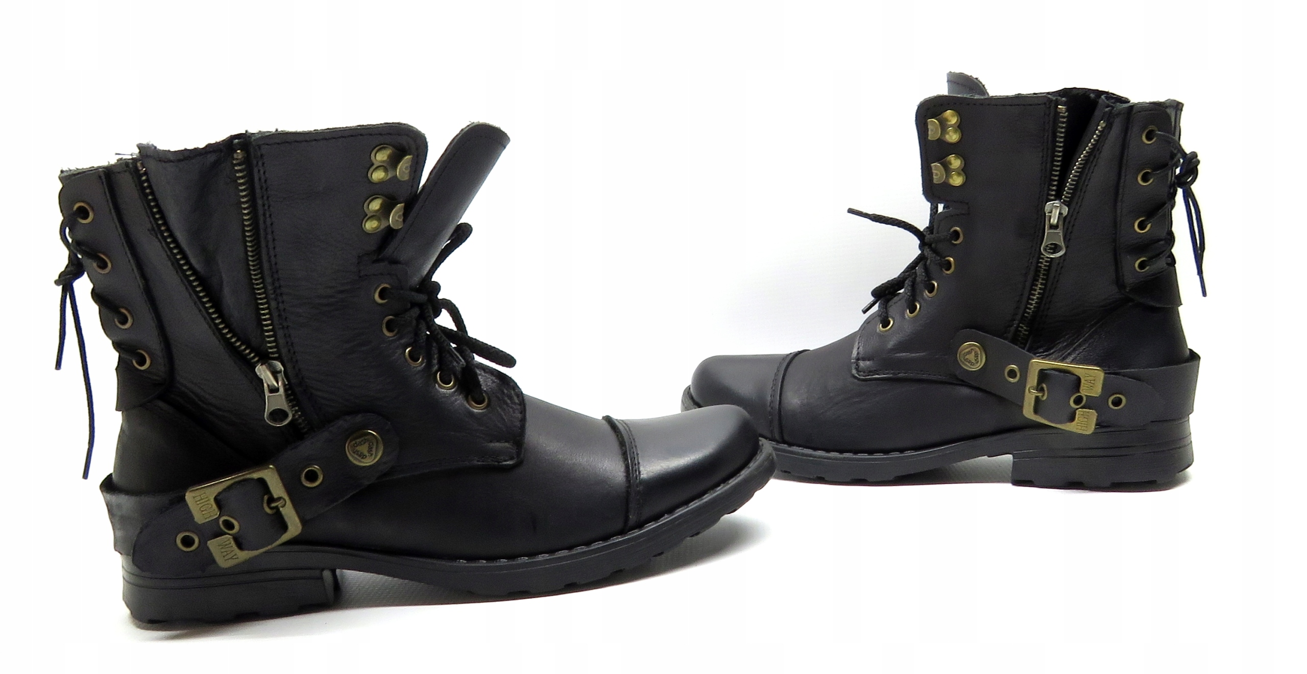 2B CZARNE militarne sztyblety POLSKIE skóra r45 Model 2B