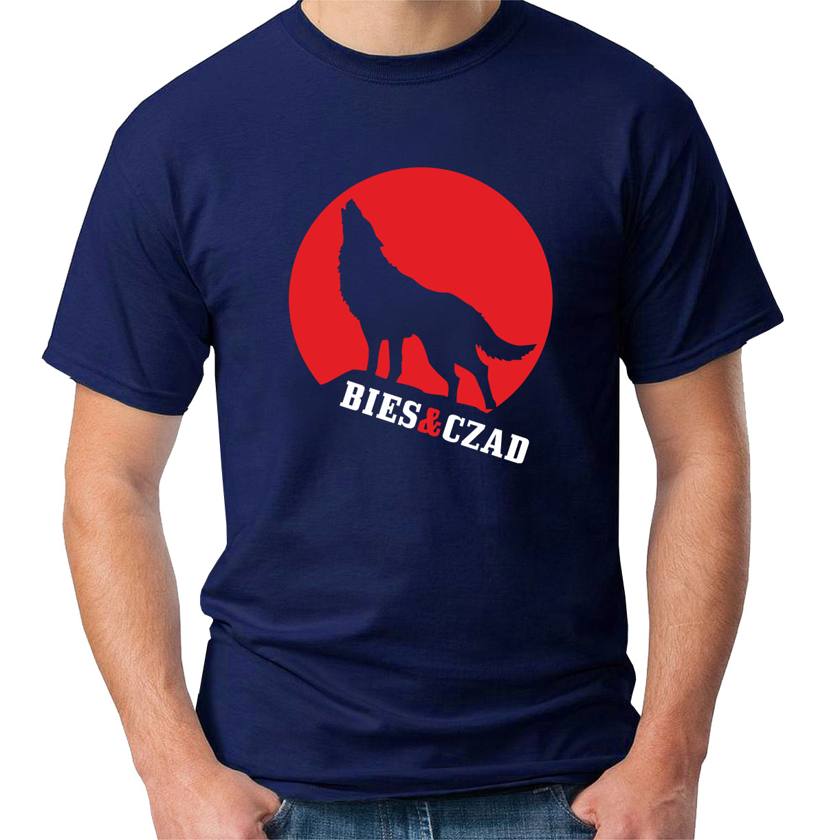 

Koszulka z nadrukiem bieszczady, góry, wilk