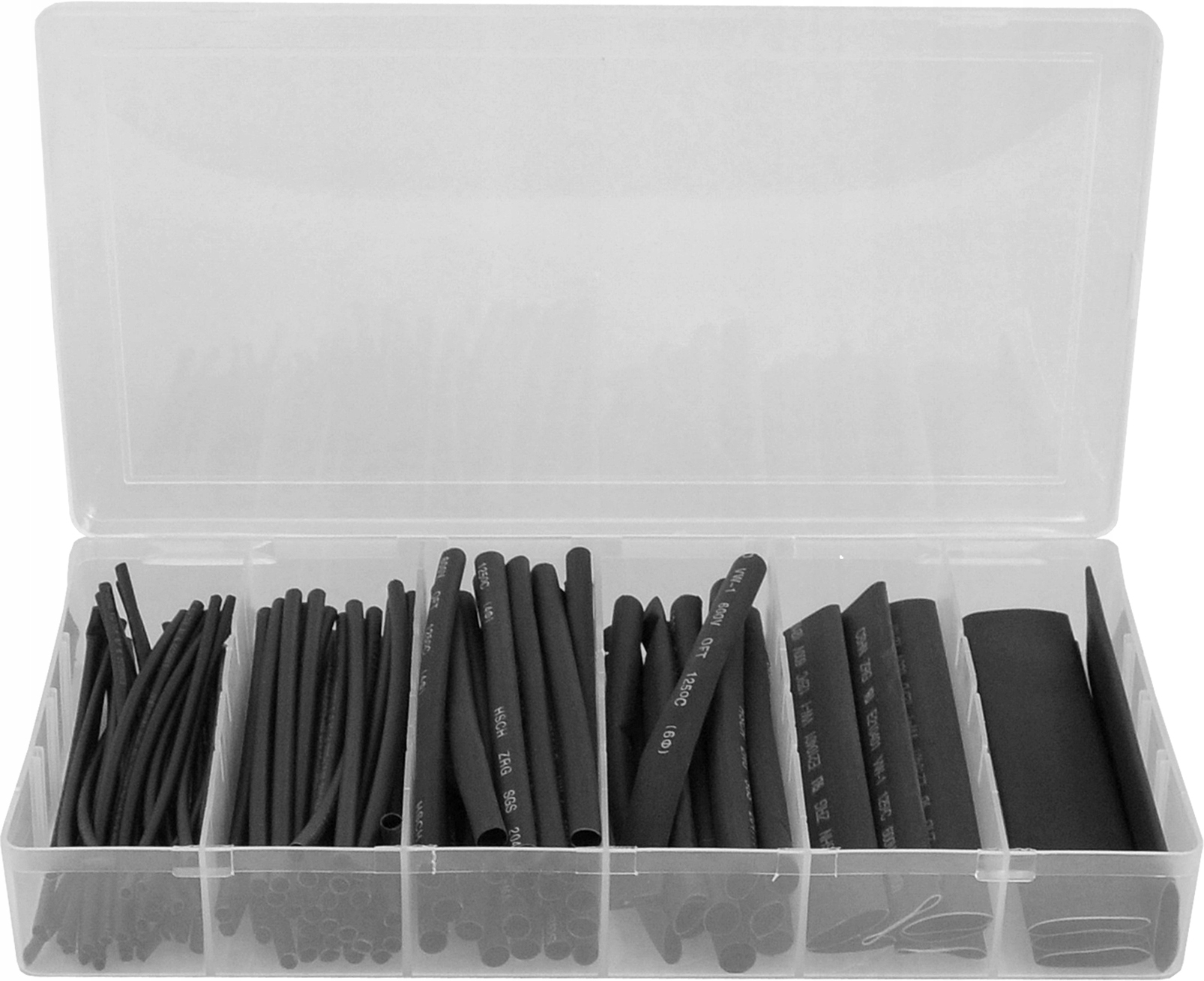 

Koszulki Termokurczliwe Zestaw 100SZT Czarne 10CM