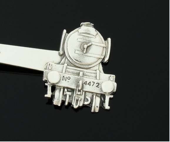 Srebrna spinka do krawata LOKOMOTYWA przód SREBRO Kod producenta 139