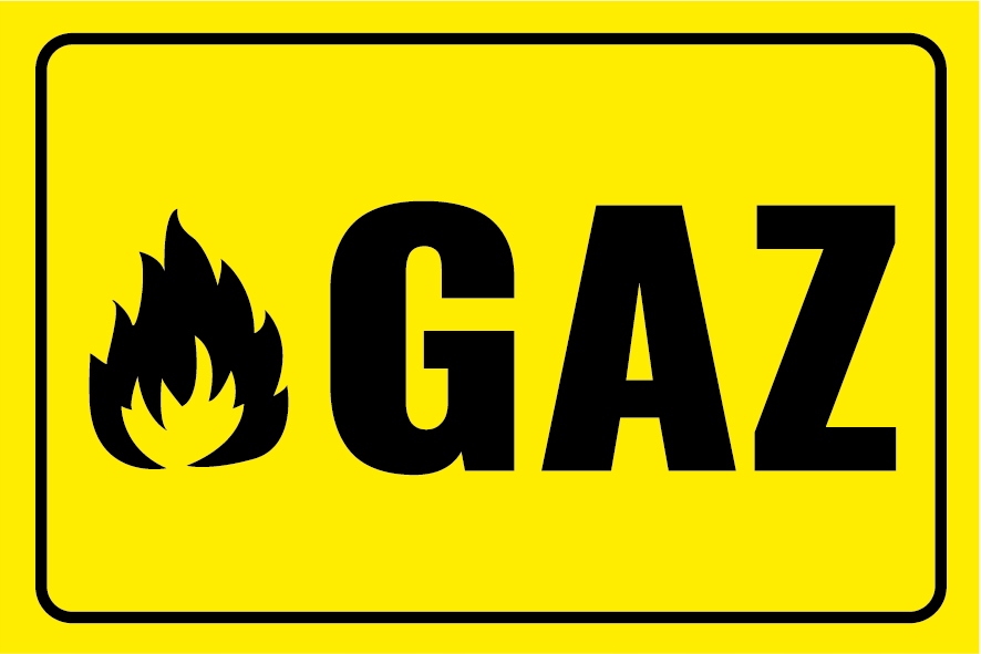 

Naklejka Ostrzeżenie Uwaga Gaz 15cm
